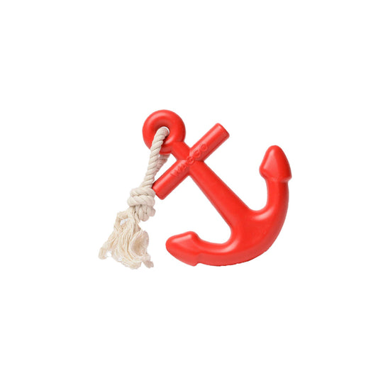 Anchors Aweigh Rubber Dog Toy: Cherry / Large